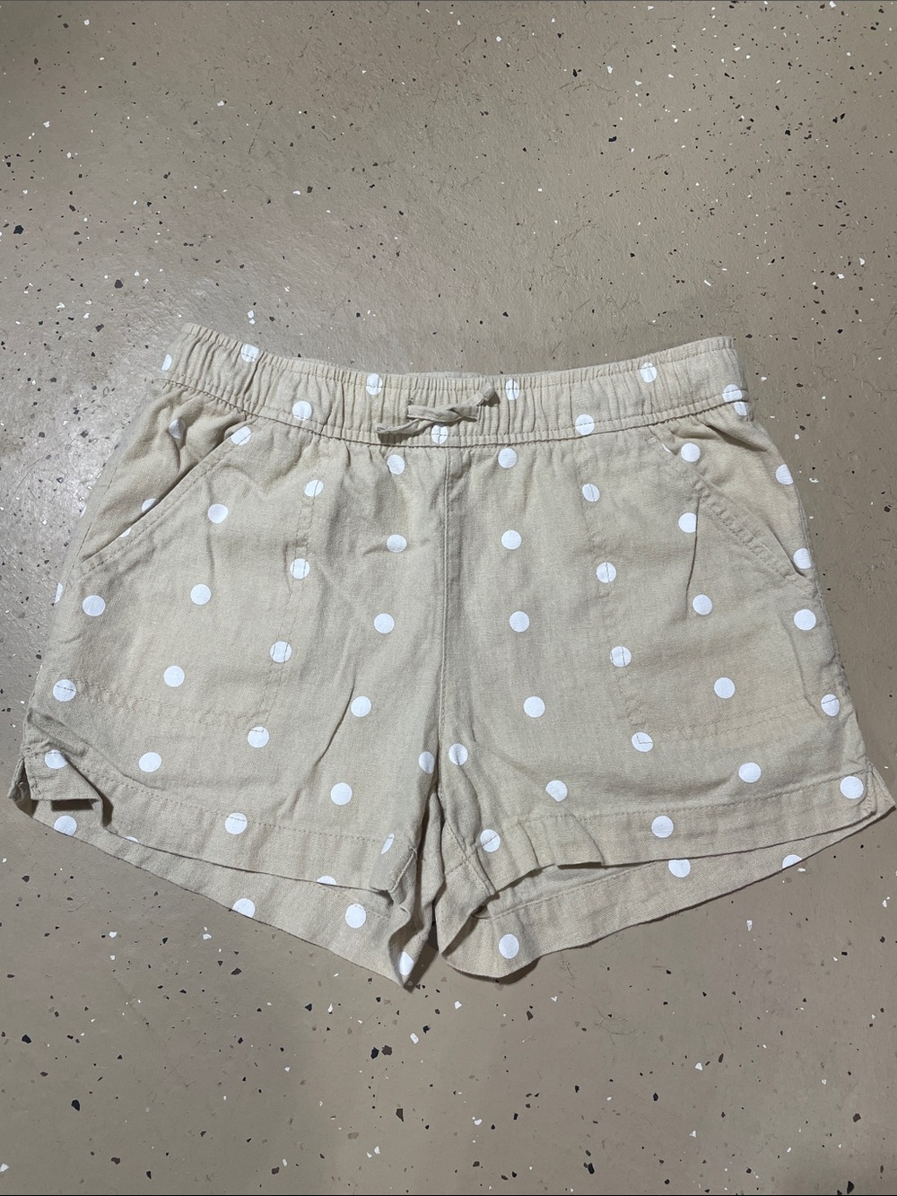 Girls Old Navy Tan Polka Dot Linen Blend Shorts